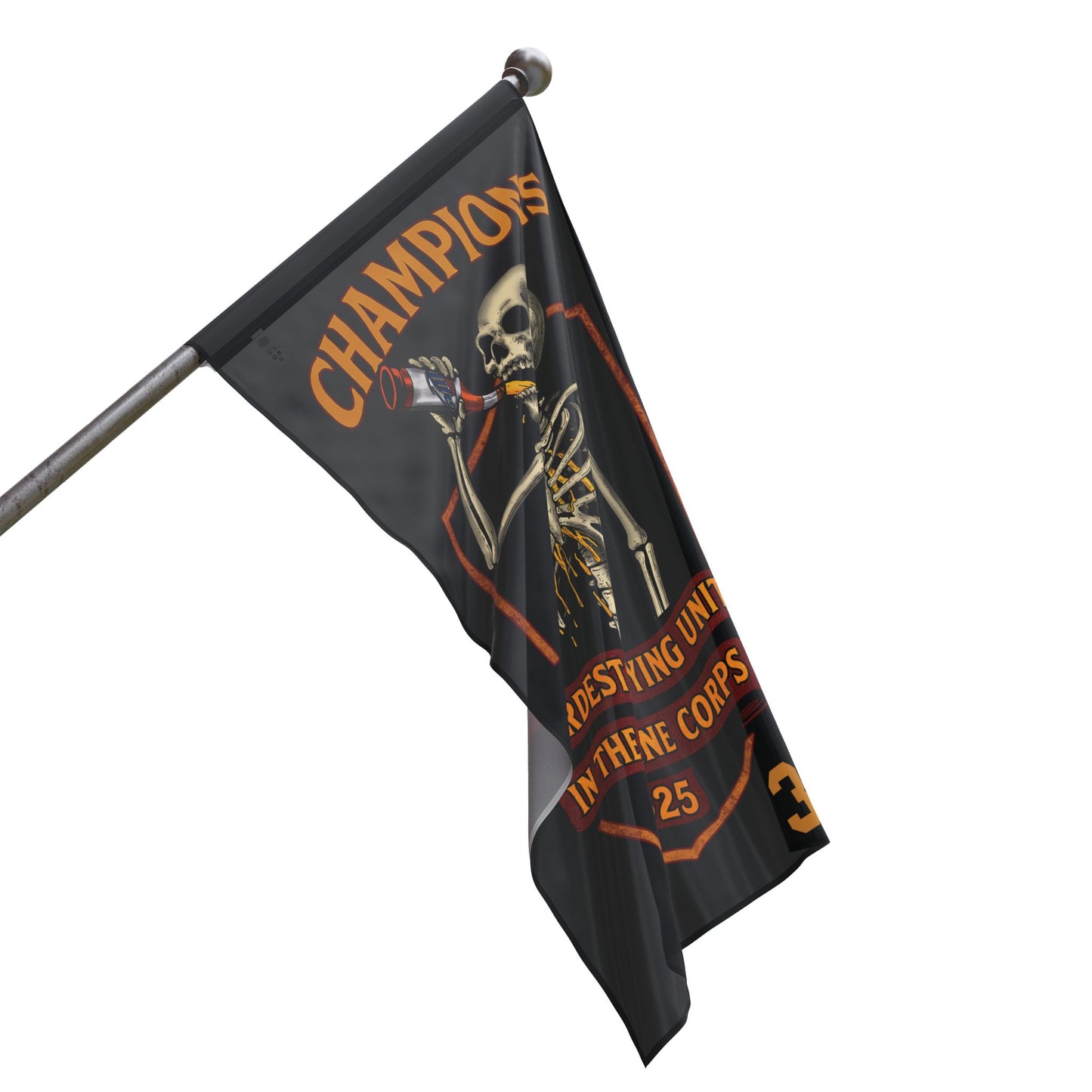 Vertical 3/5 Hardest Partying Unit Champions Flag