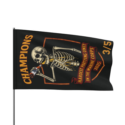 Vertical 3/5 Hardest Partying Unit Champions Flag